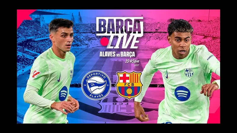 Cầu thủ của Barca tung cú sút mạnh vào khung thành của Alaves trong trận đấu Cầu thủ của Barca tung cú sút mạnh vào khung thành của Alaves trong trận đấu